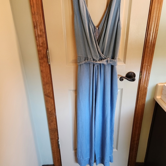 Laundry by Shelli Segal denim jumper zip up sz 8 - Picture 5 of 10